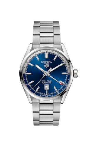 TAG Heuer Calibre 7 Twin Time Stainless Steel / Blue / Bracelet